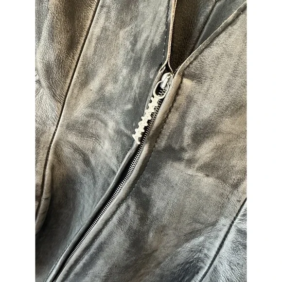 Marni Women's 40 Calf Leather Flared Mini Dress Lined Grey Washed Gorgeous - New - Picture 9 of 16